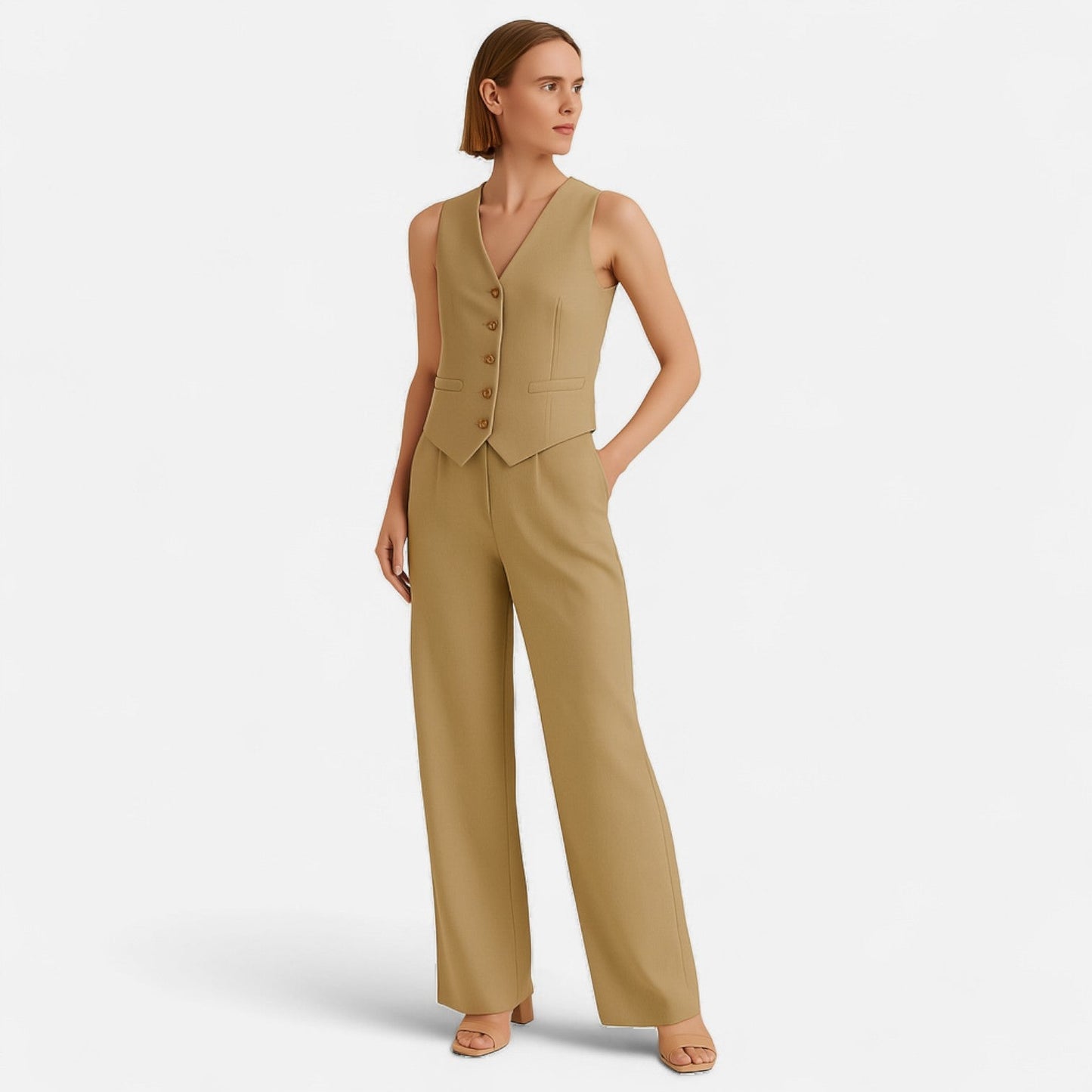 Old Monarchy | Women’s Sleeveless Two-Piece Set – Premium Co-Ord Elegance for Sophisticated Casual & Modern Classic Dressing